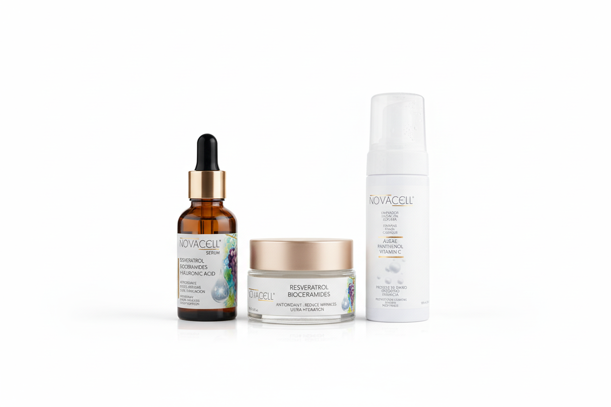Pack Antioxidante — Sérum Resveratrol + Crema Ceramidas + Limpiador